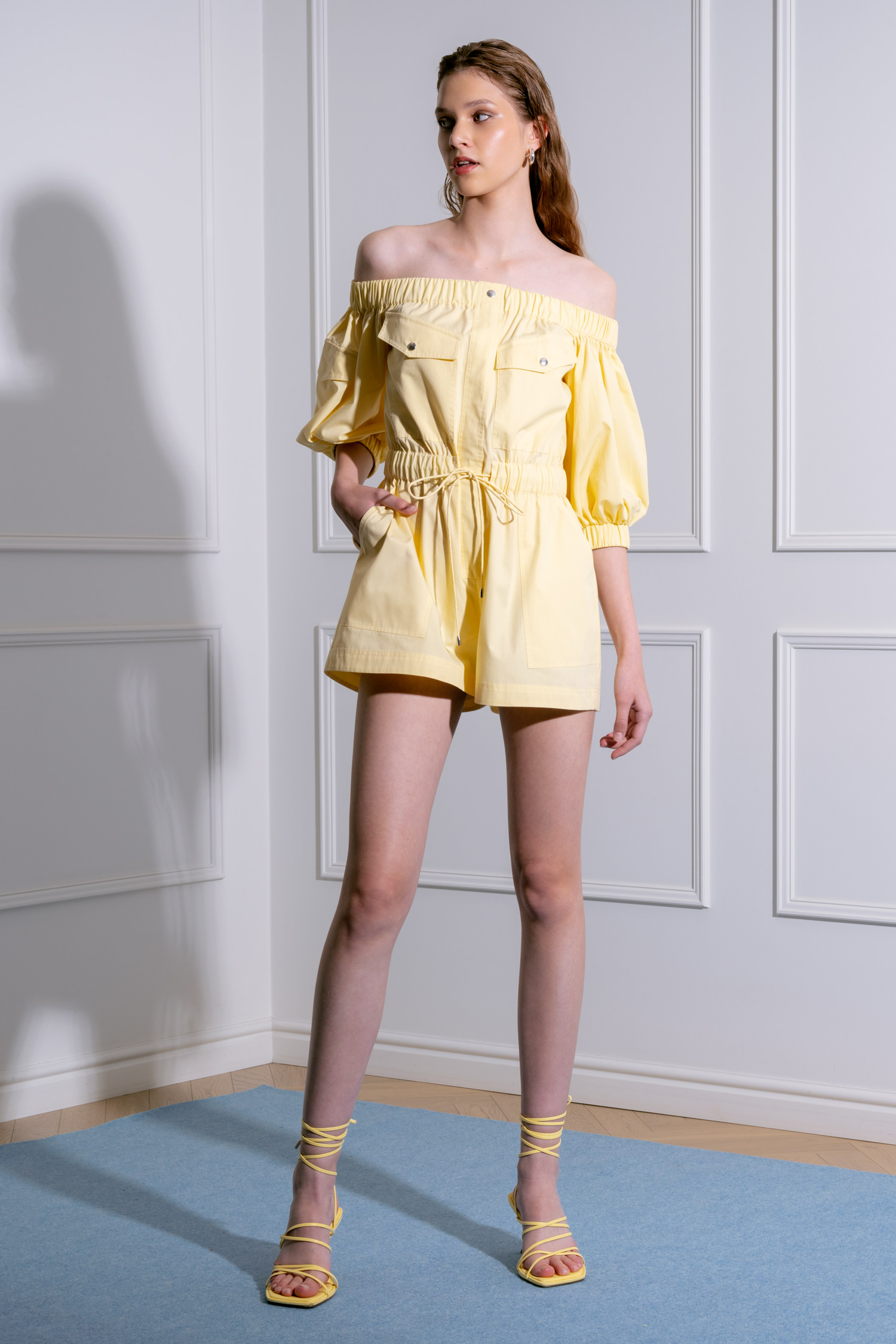 DAISY COTTON PLAYSUIT IN LIMONCELLO YELLOW
 249€
