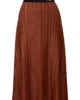 Erle Pleated Skirt - Brown