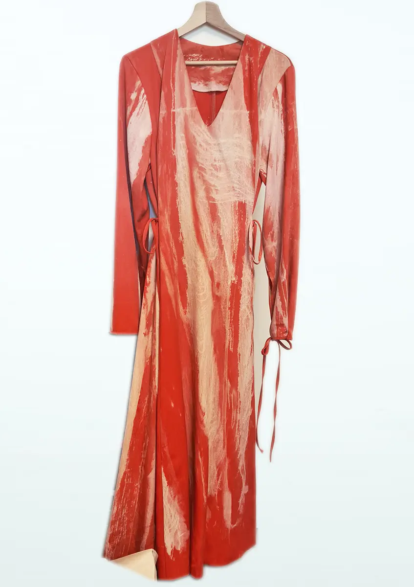 HAND DYED DRESS LIIS MIDSUMMER RED