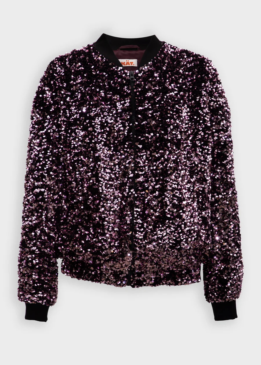 Una Sequin Bomber - Pink