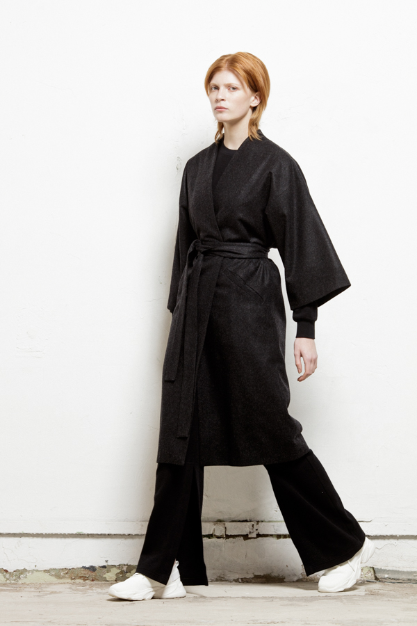 Woolen Kimono - Black 1