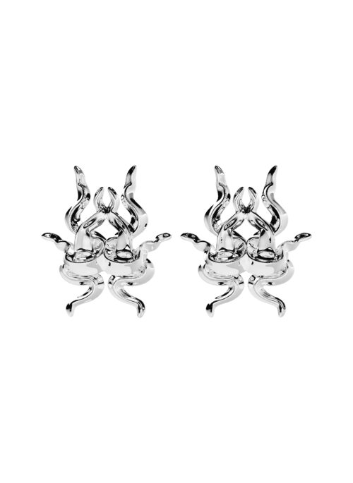 AUREATE EARRINGS – RHODIUM