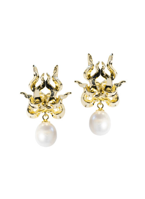 LAMBENT PEARL EARRINGS – GOLD