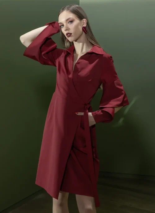 Volangvarrukaga hõlmikkleit - Punane