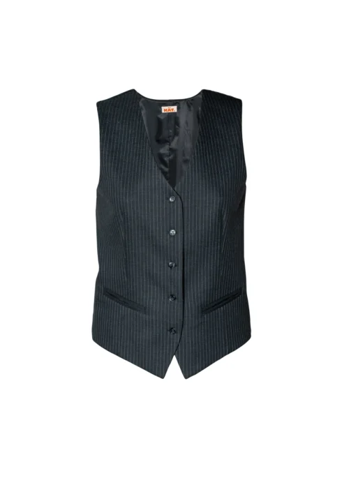 MARGOT Pinstripe Vest - Dark Grey