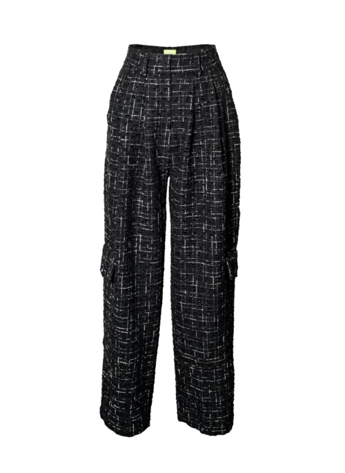 TARA Checkered Pants - Black