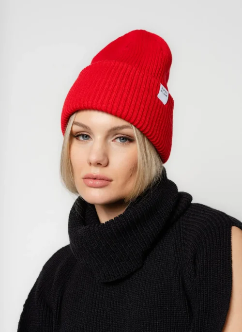 Meriinovillane Ore müts - Punane