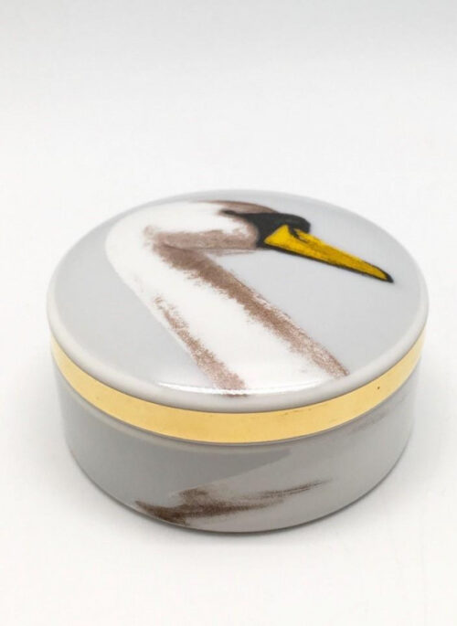 Small porcelain box "The Swan"