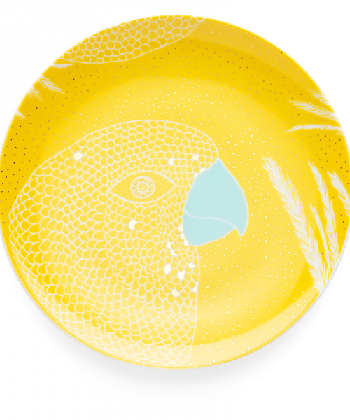 Warm yellow dessert plate