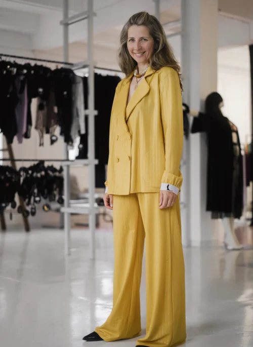 Upcycled - Lurex Striped PJ Jacket - Yellow