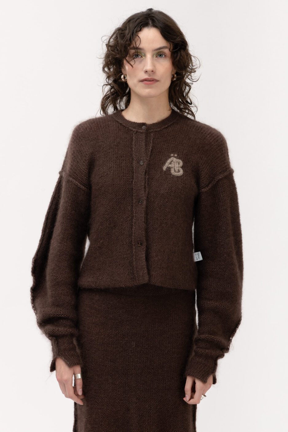ARNI_BLUM_Molly_siidmohaarist_kootud_kardigan_pruun