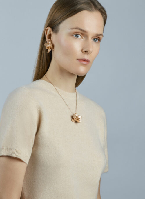 Rose Gold Orchid Necklace