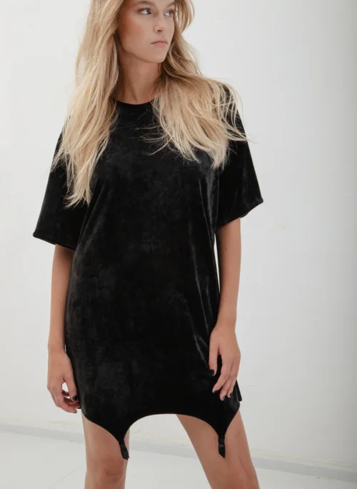 Ave Suspender Dress - Black