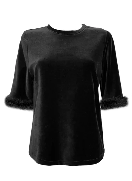 Lisa Velour T-Shirt - Black