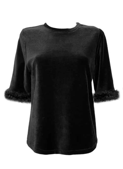 Lisa Velour T-Shirt - Black