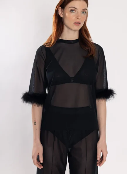 Lisa Mesh T-Shirt - Black