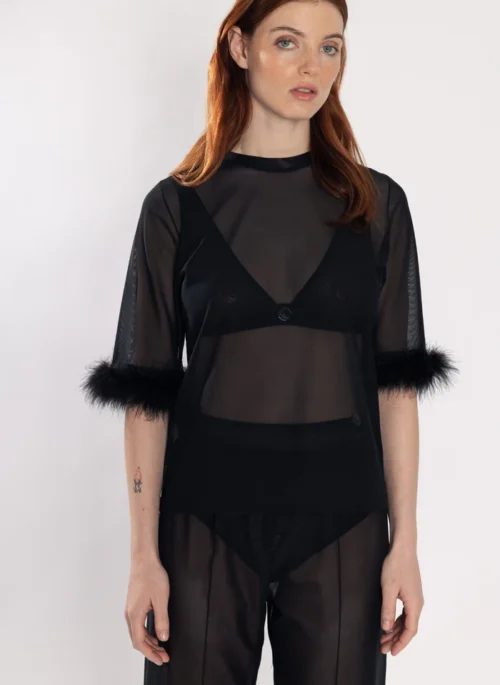 Lisa Mesh T-Shirt - Black