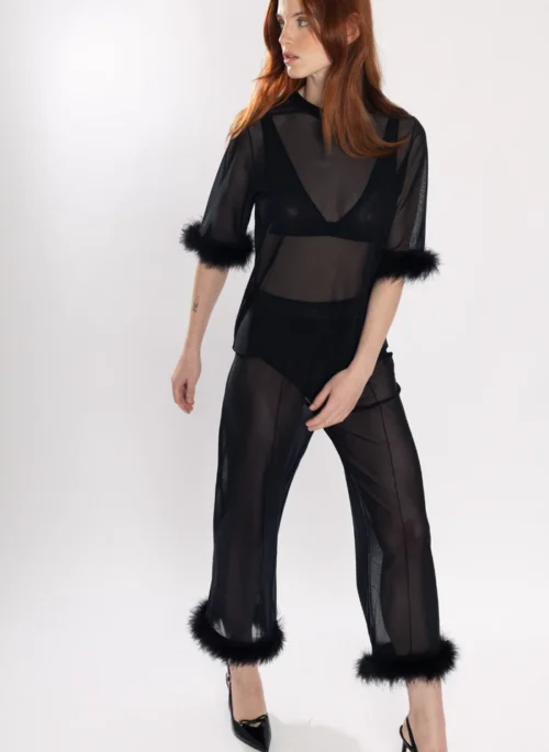 Anett Mesh Trousers - Black