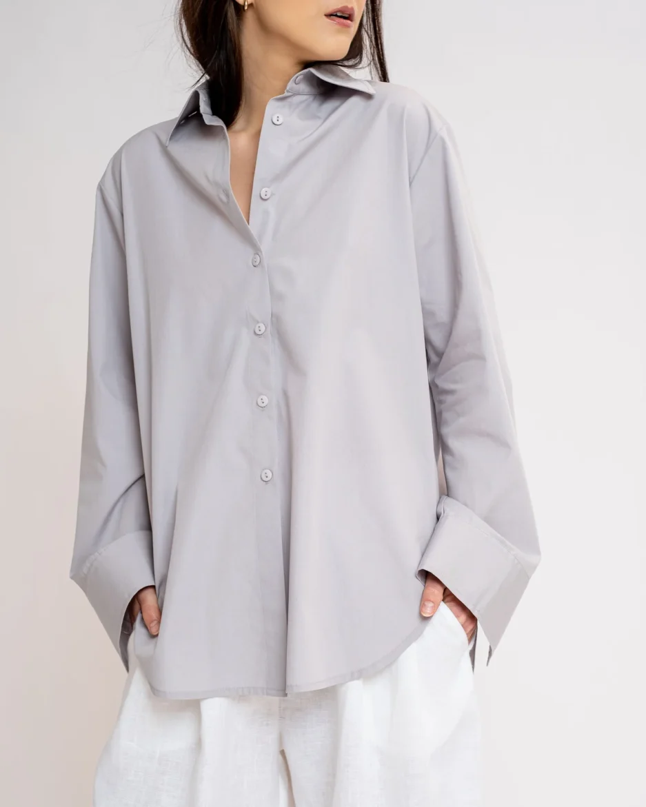 Muulin-Woman-Cotton-Poplin-Shirt-Sally-Gray-1