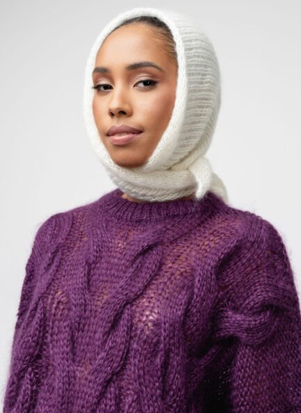 Mohäärist Aino sall - Valge