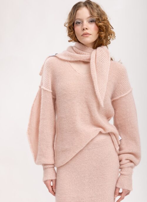 Heleroosa naiselik komplekt kootud siidmohäärist